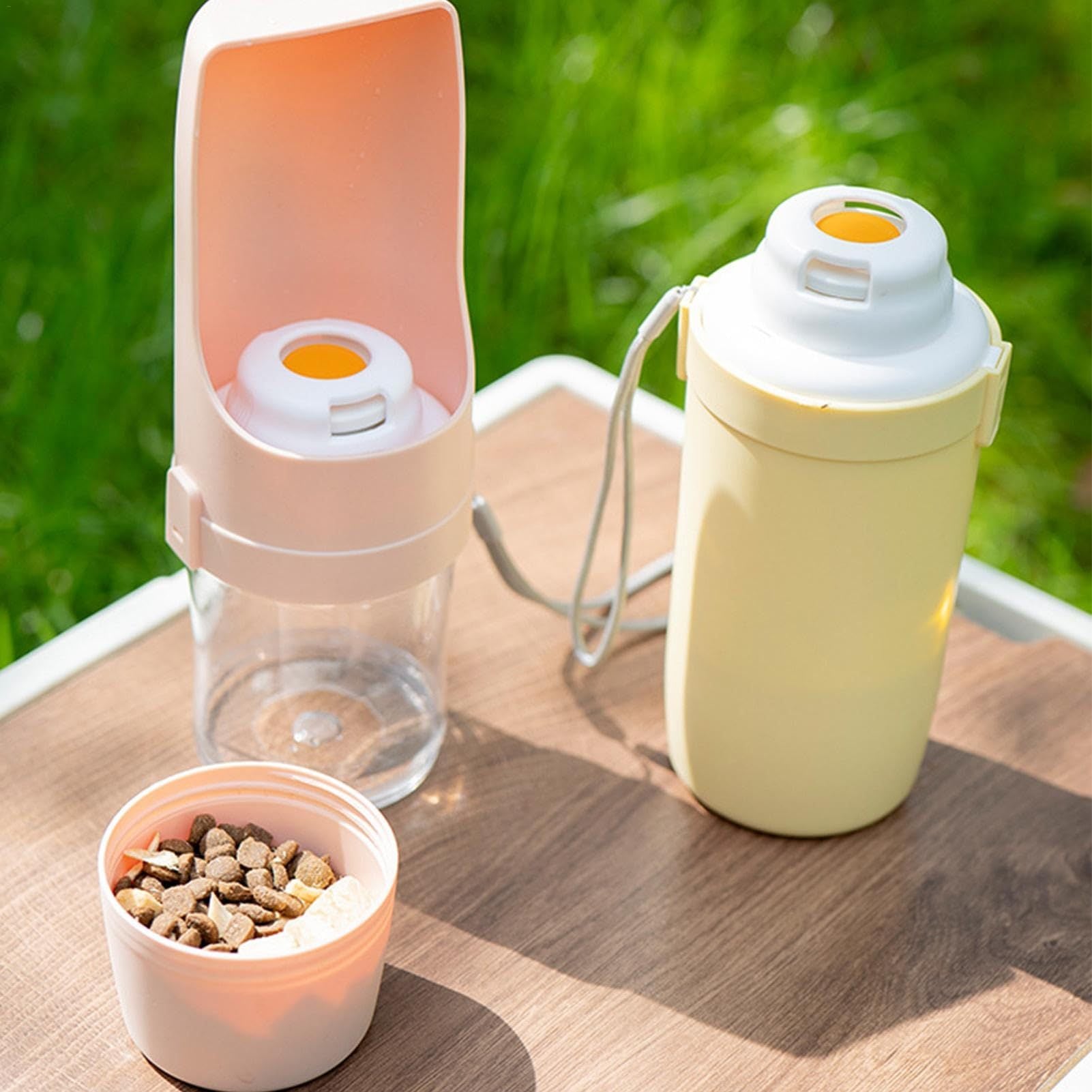 Houbli Reise-Wasserflasche für Hunde – 2-in-1 für Wasser & Futter